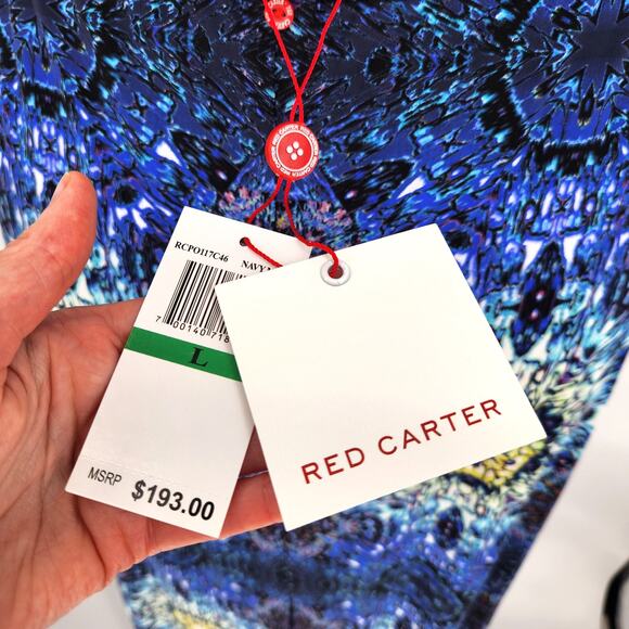 Red Carter Women Blue Mandala Printed Halter Swimwear Cover-Up Maxi Dress Size L - Picture 7 of 10